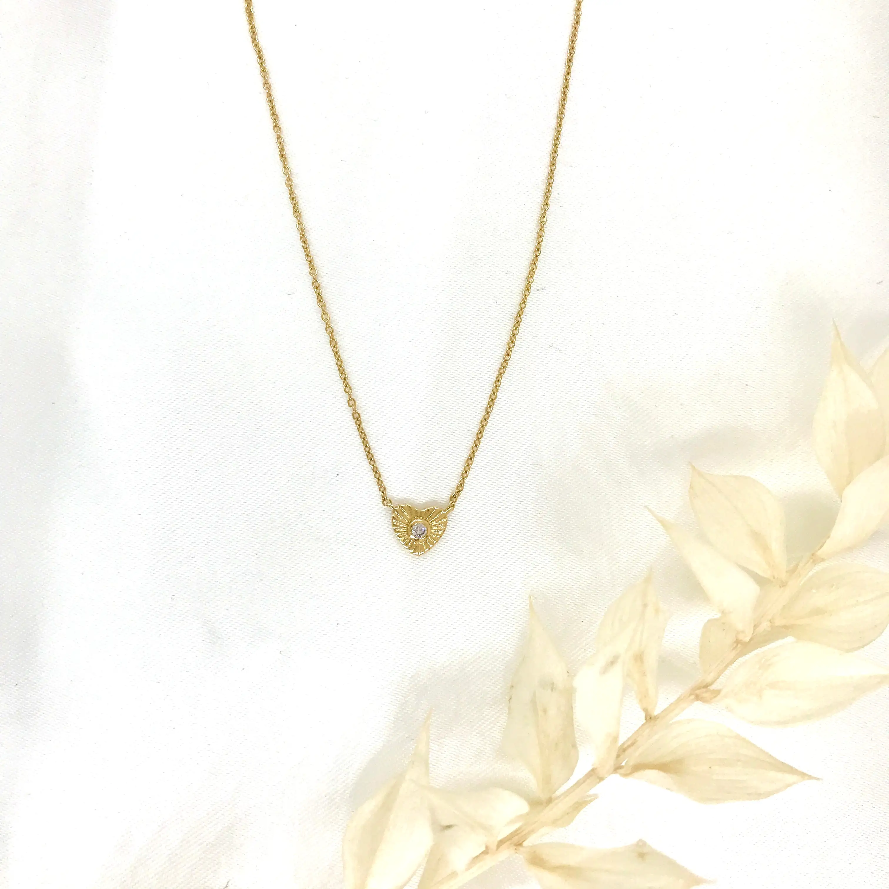 14k Gold Diamond Heart Necklace