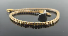 22K Solid Gold Rhodium Anklet B9021