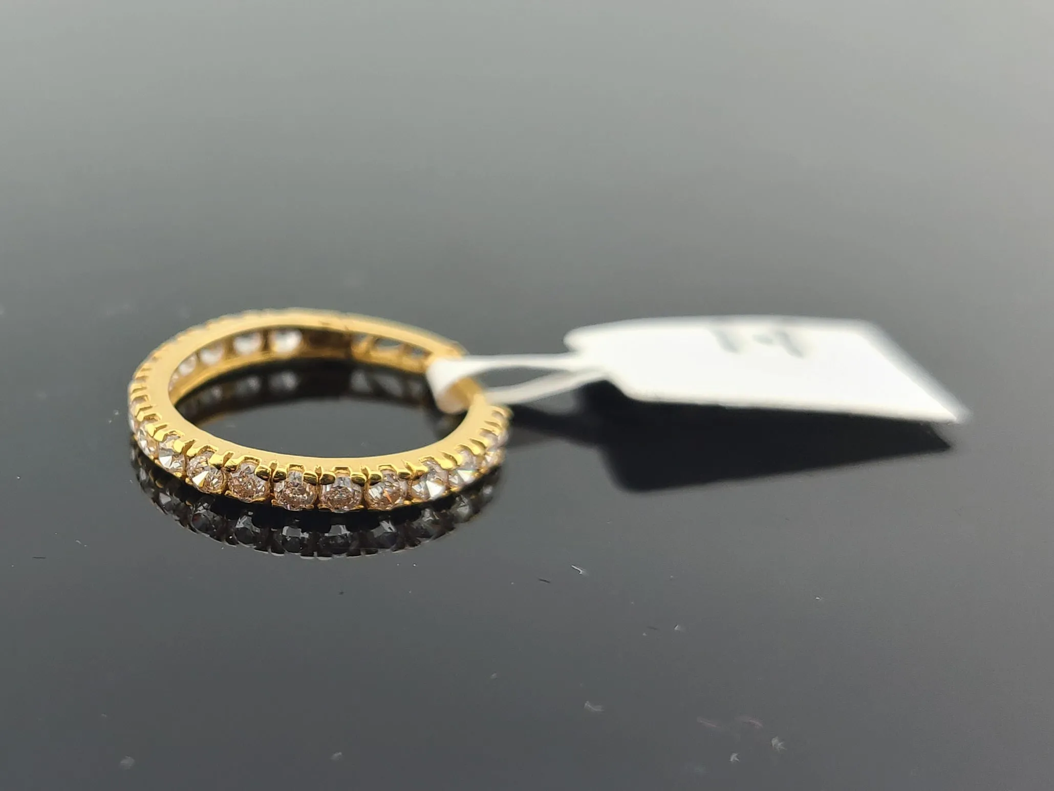 22K Solid Gold Round Zircon Hoop E21179