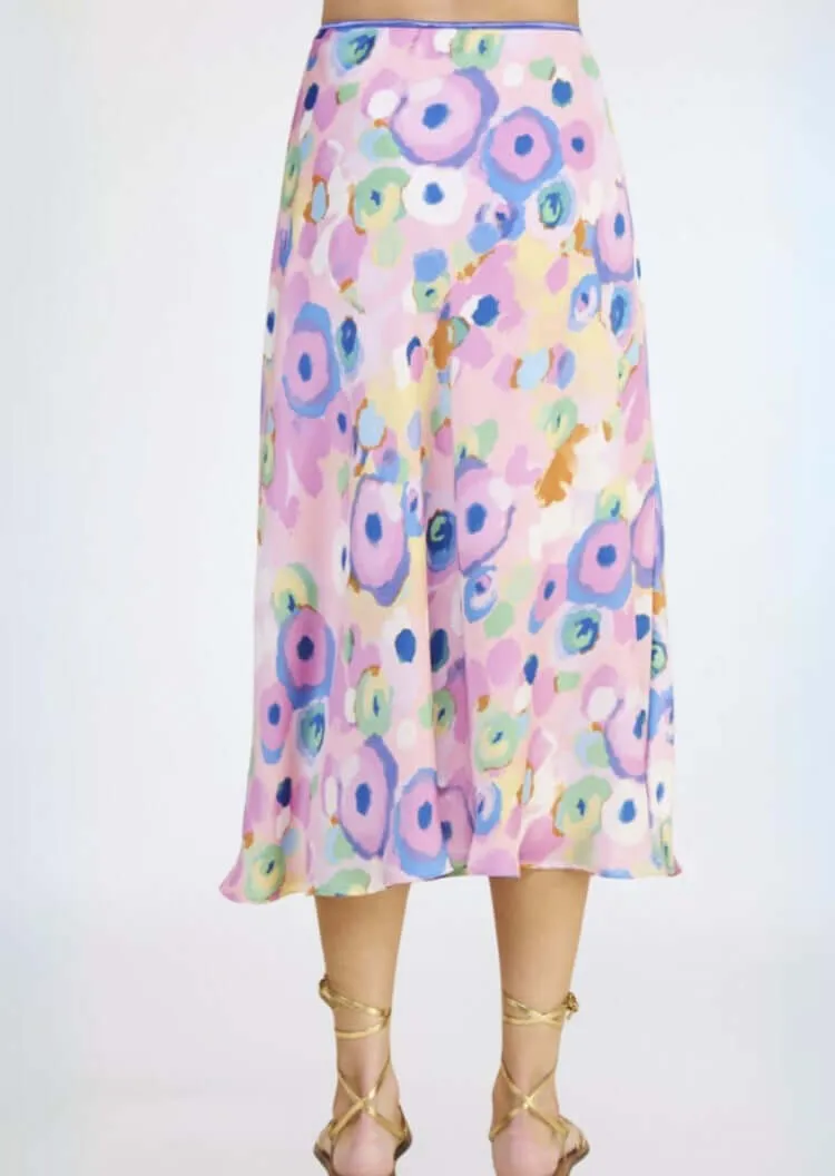 Add Some Color Pink & Lilac Midi Skirt Made in USA