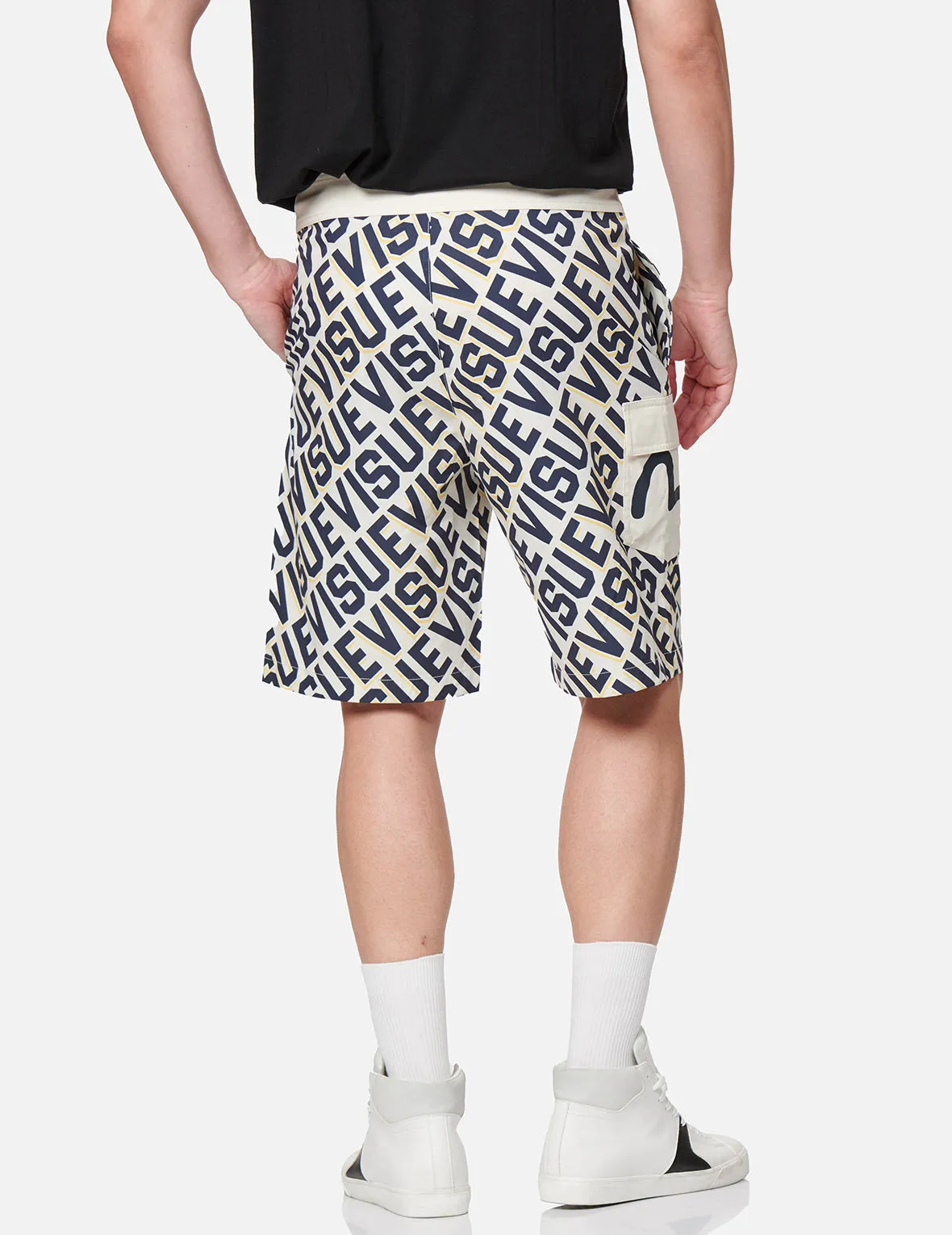 Allover Logo Print Board Shorts