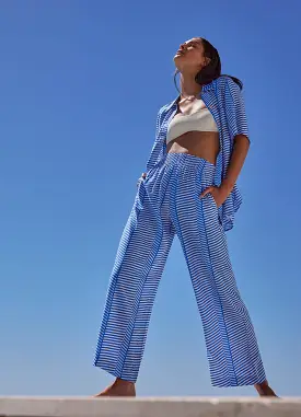 Amoudi Wide Leg Pants - Sapphire