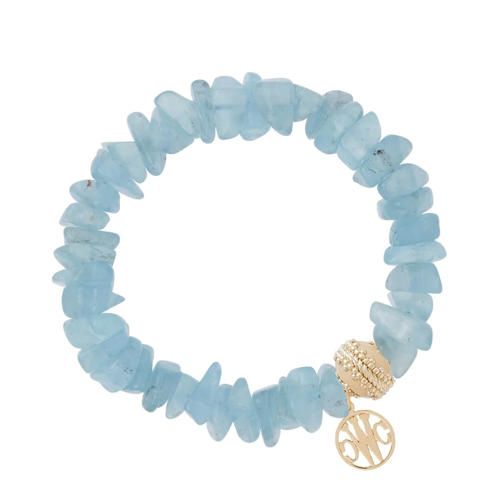 Aquamarine Chip Stretch Bracelet