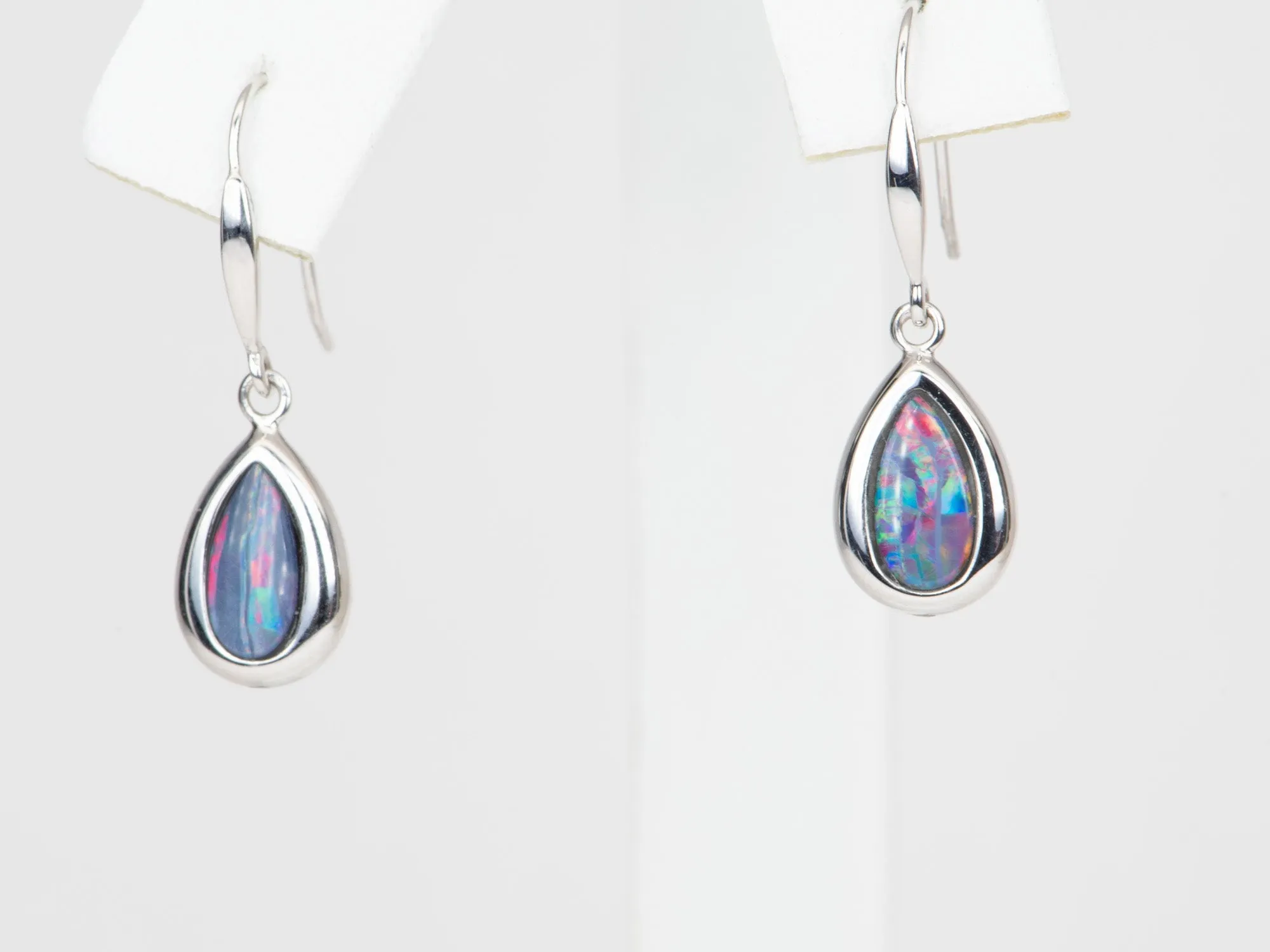 Australian Opal Dangle Earrings 14K Gold R3110