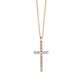 Bezel Set Diamond Cross Necklace