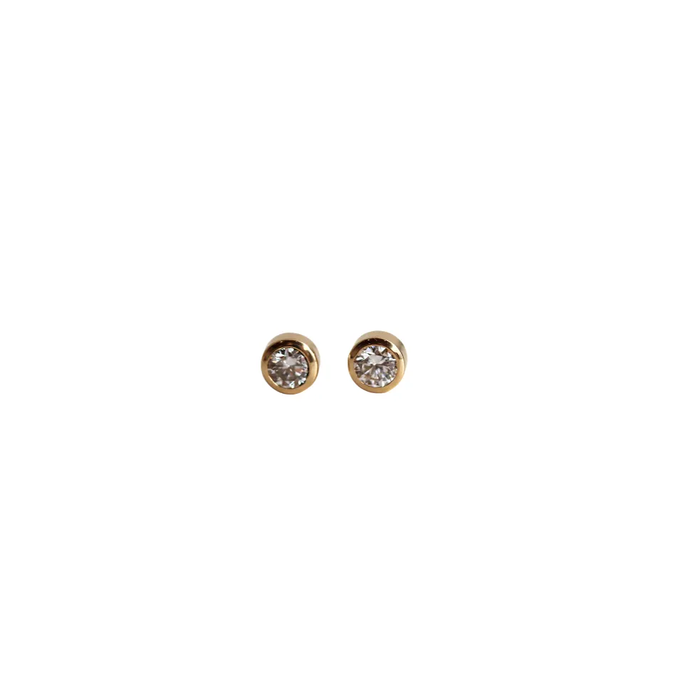 Bezel Set Diamond Stud Earrings