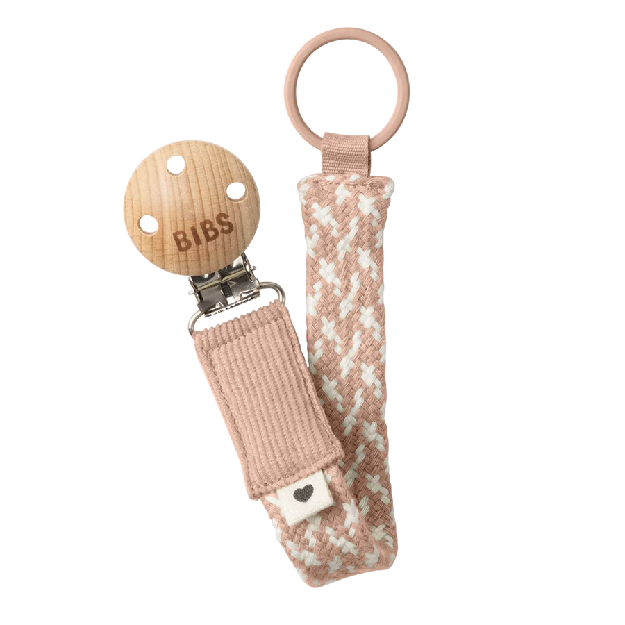 Bibs Pacifier Clip - Blush/Ivory