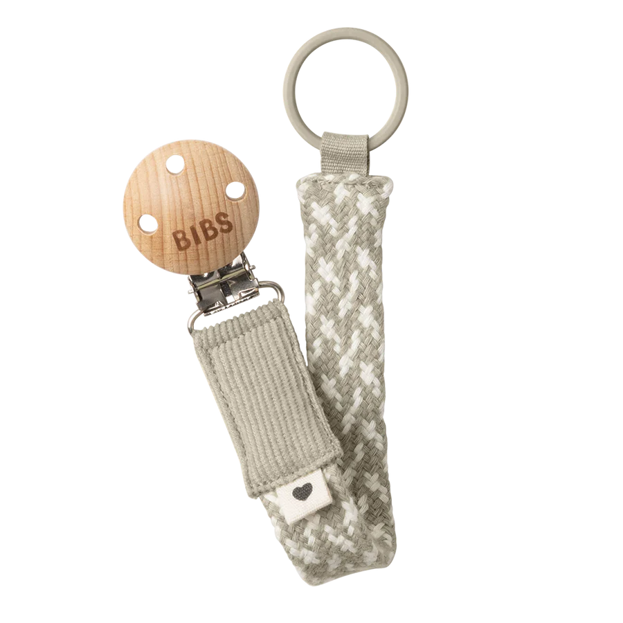 Bibs Pacifier Clip - Ivory/Sand