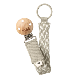 Bibs Pacifier Clip - Ivory/Sand