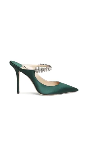 Bing 100 Satin Mules - Dark Green