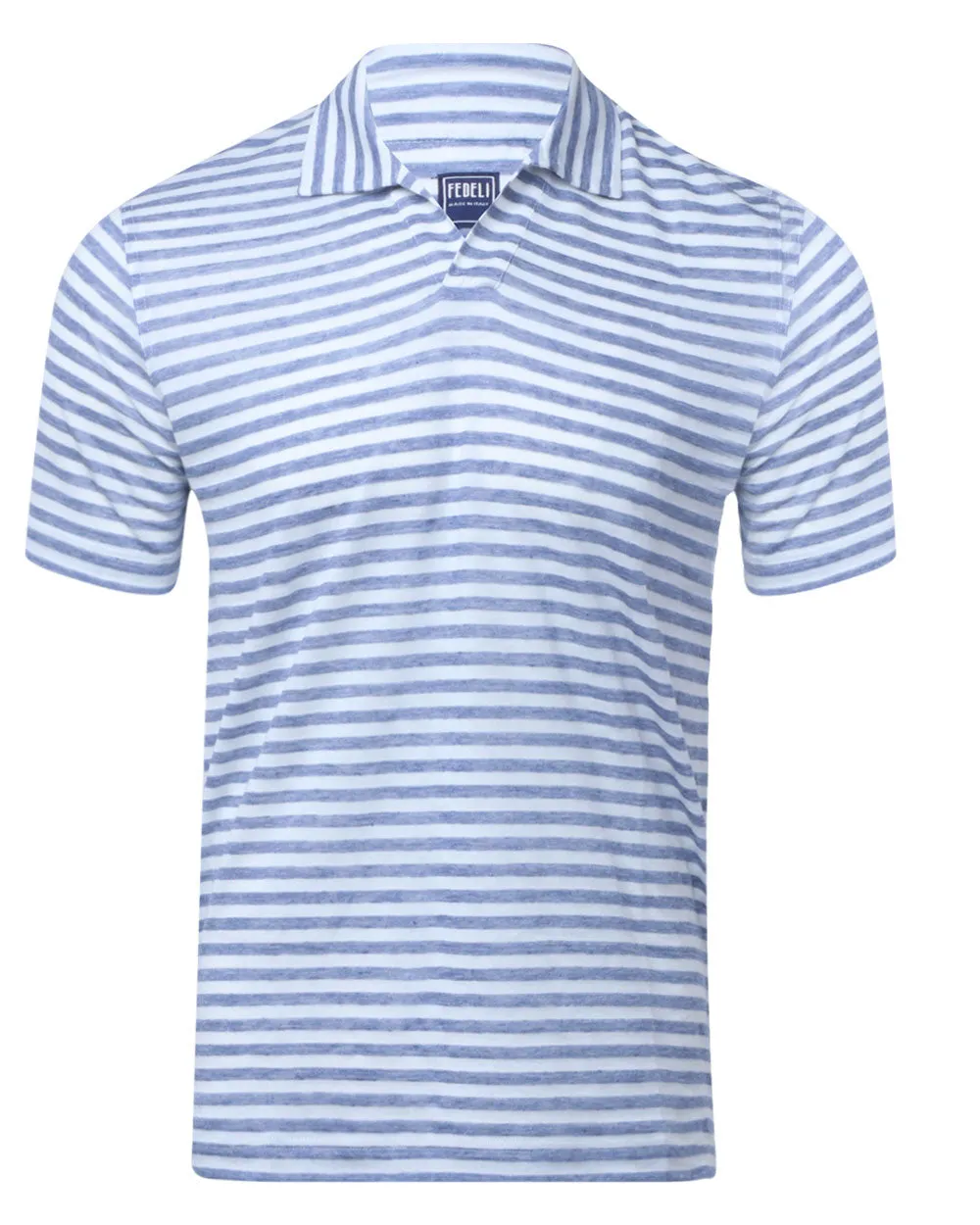 Blue and White Capri Stripe Polo