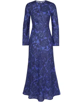 Blue Paisley Ottie Bias Dress