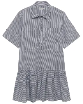 Blue Stripe Cris Short Sleeve Shirt Dress