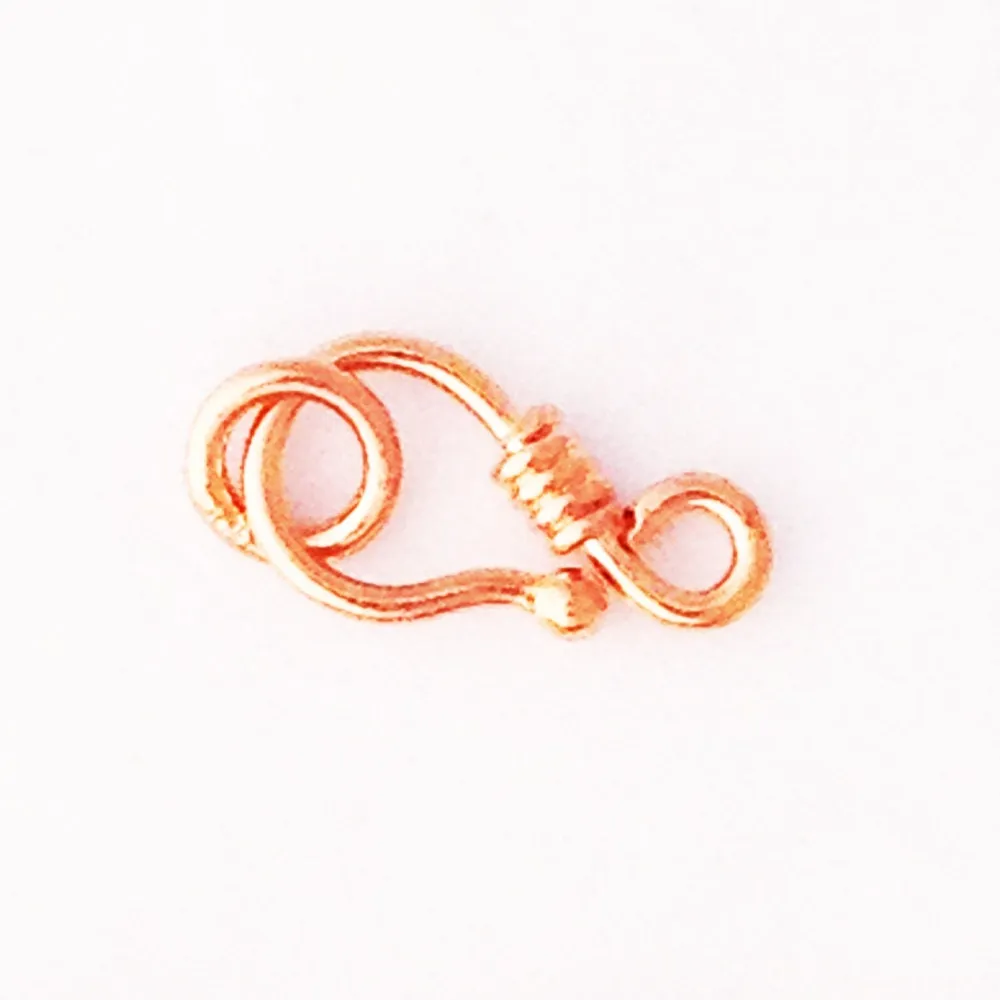 Bulk lot of 10 Fine Copper Shepherd Hook Clasps 13x8 mm Soldered Ring JSC33 Copper Findings Jewelry Making & Repair