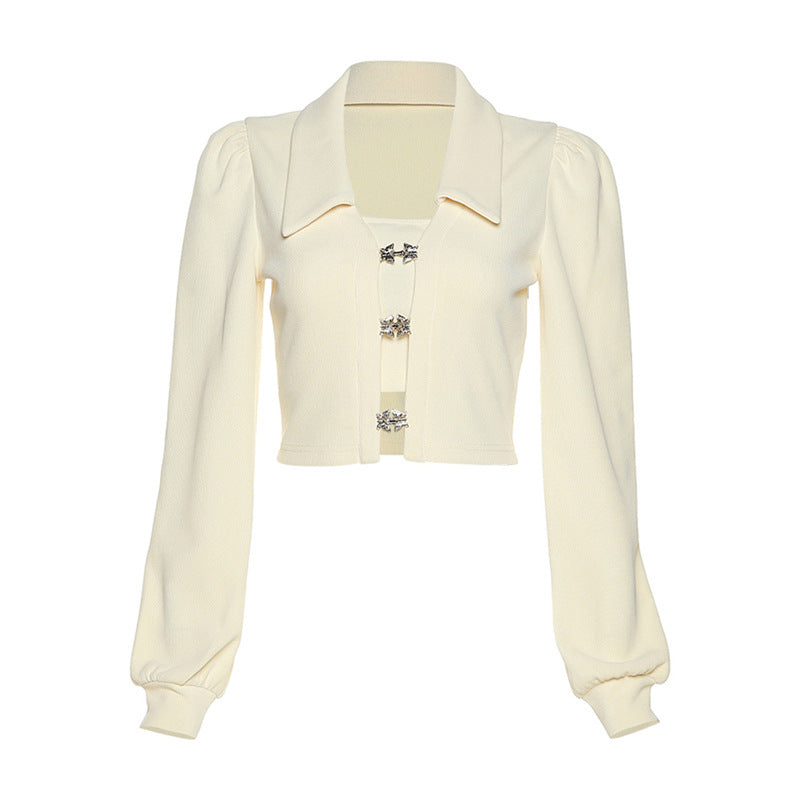 Butterfly Clip Beige Top