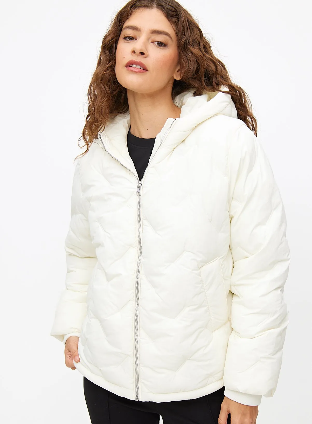 Buy Cream Short Padded Jacket  XL | Coats | Tu