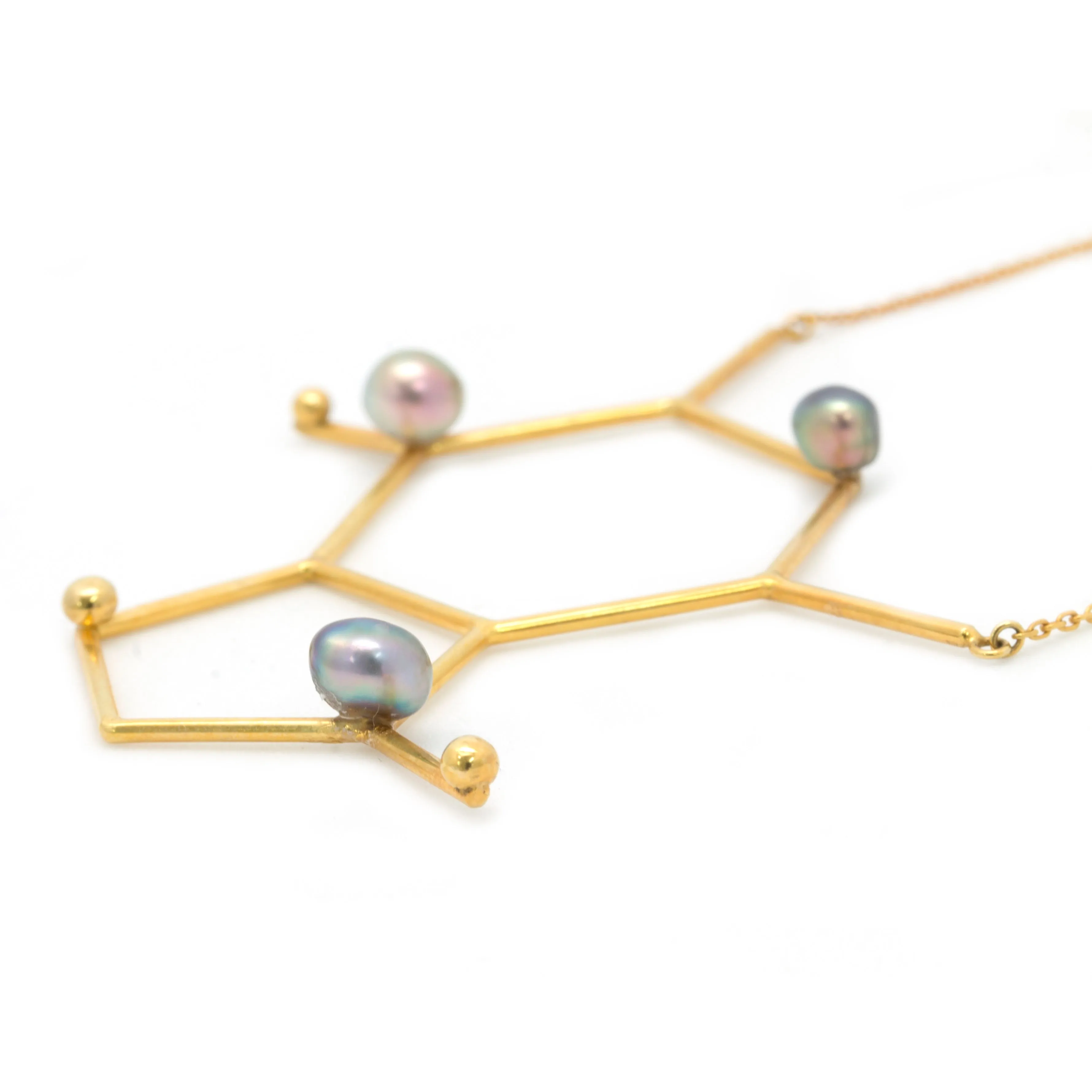 Caffeine 14K Yellow Gold Pendant and Chain with Cortez Keshi Pearls