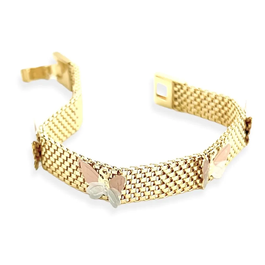 Cali 3d butterfly mesh bracelet 18k of gold plated