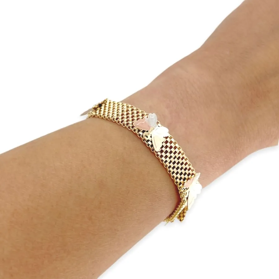 Cali 3d butterfly mesh bracelet 18k of gold plated