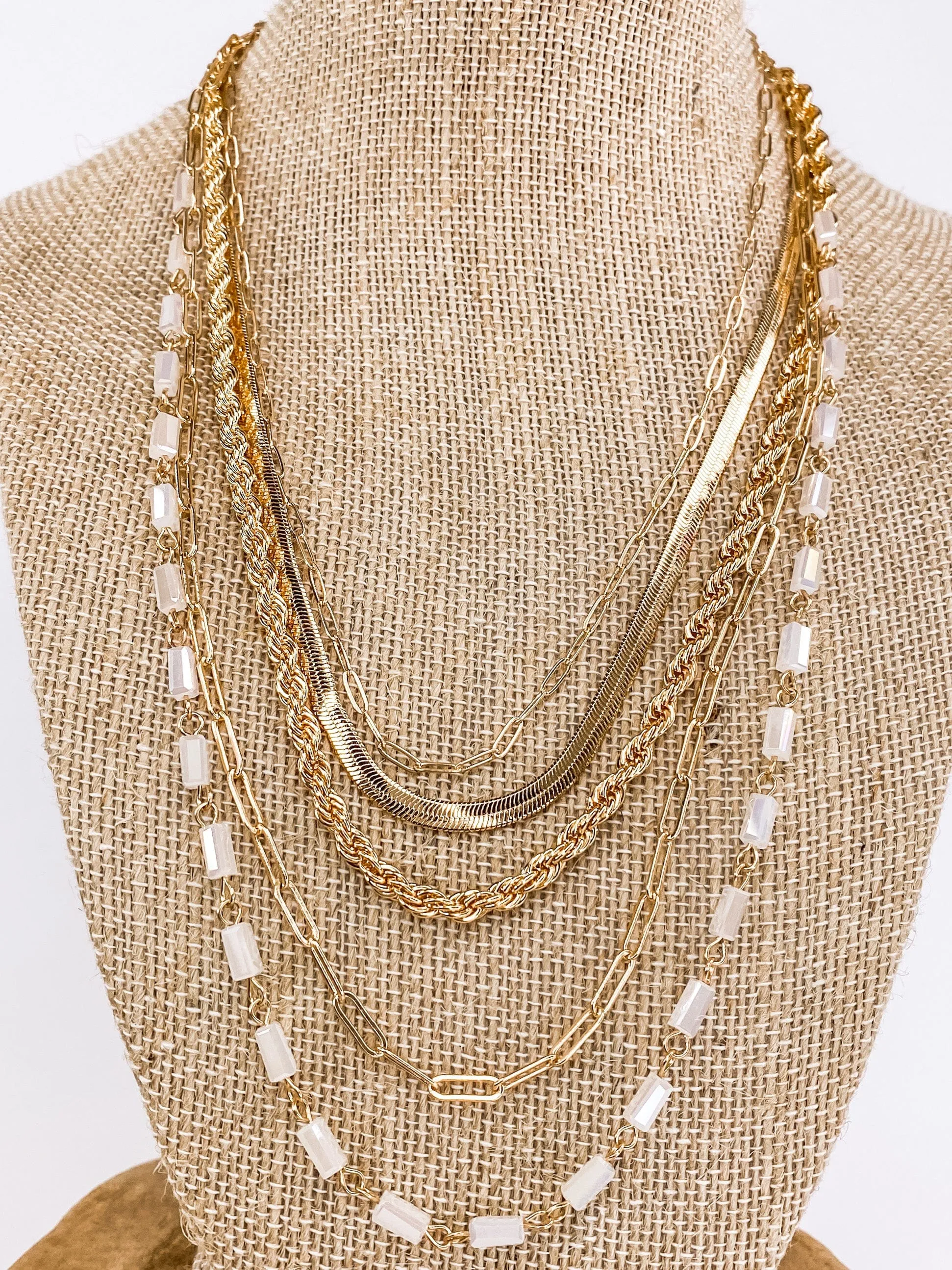 Cali Mutli Strand Necklace- Blush