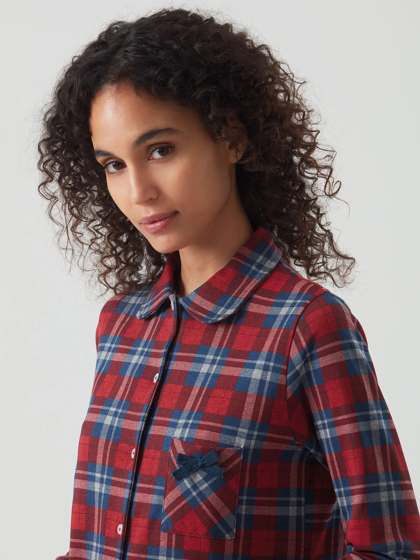 Camicia da notte aperta in stampa tartan - Fant.Fumo Mel.