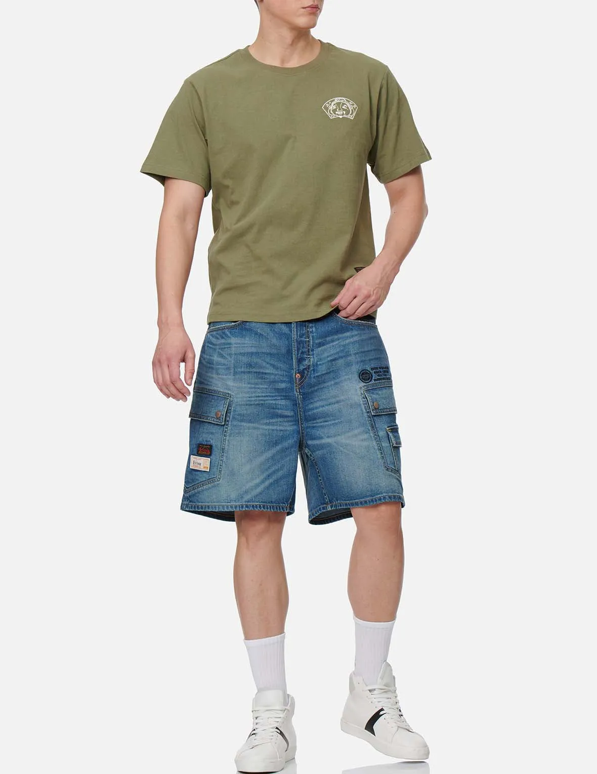 Cargo Pocket Denim Shorts