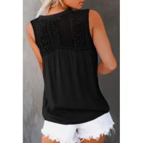 Crochet Shoulder/Back Top- Black