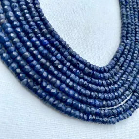 Dyed Sapphire Faceted Rondelle Strand