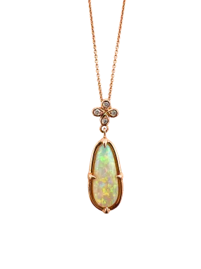 Elongated Australian Opal Pendant- One of a Kind