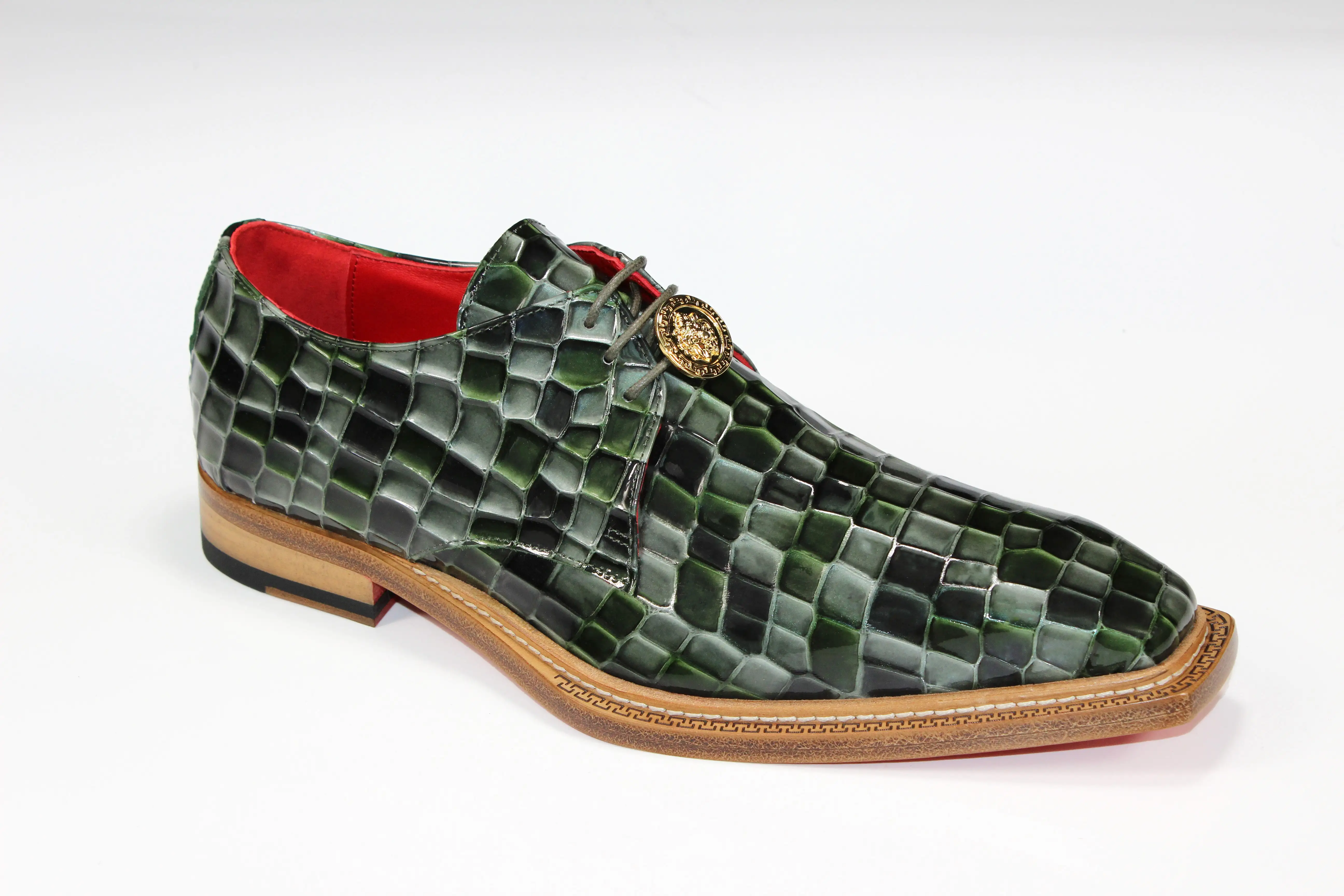 Emilio Franco Couture Santo Green Combo Shoes