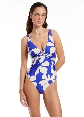 Emporio D-DD Twist Front One Piece - Sapphire