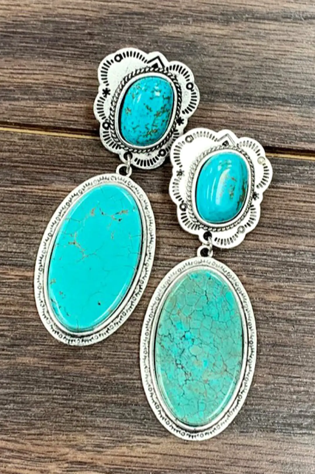 Flat Turquoise Earrings