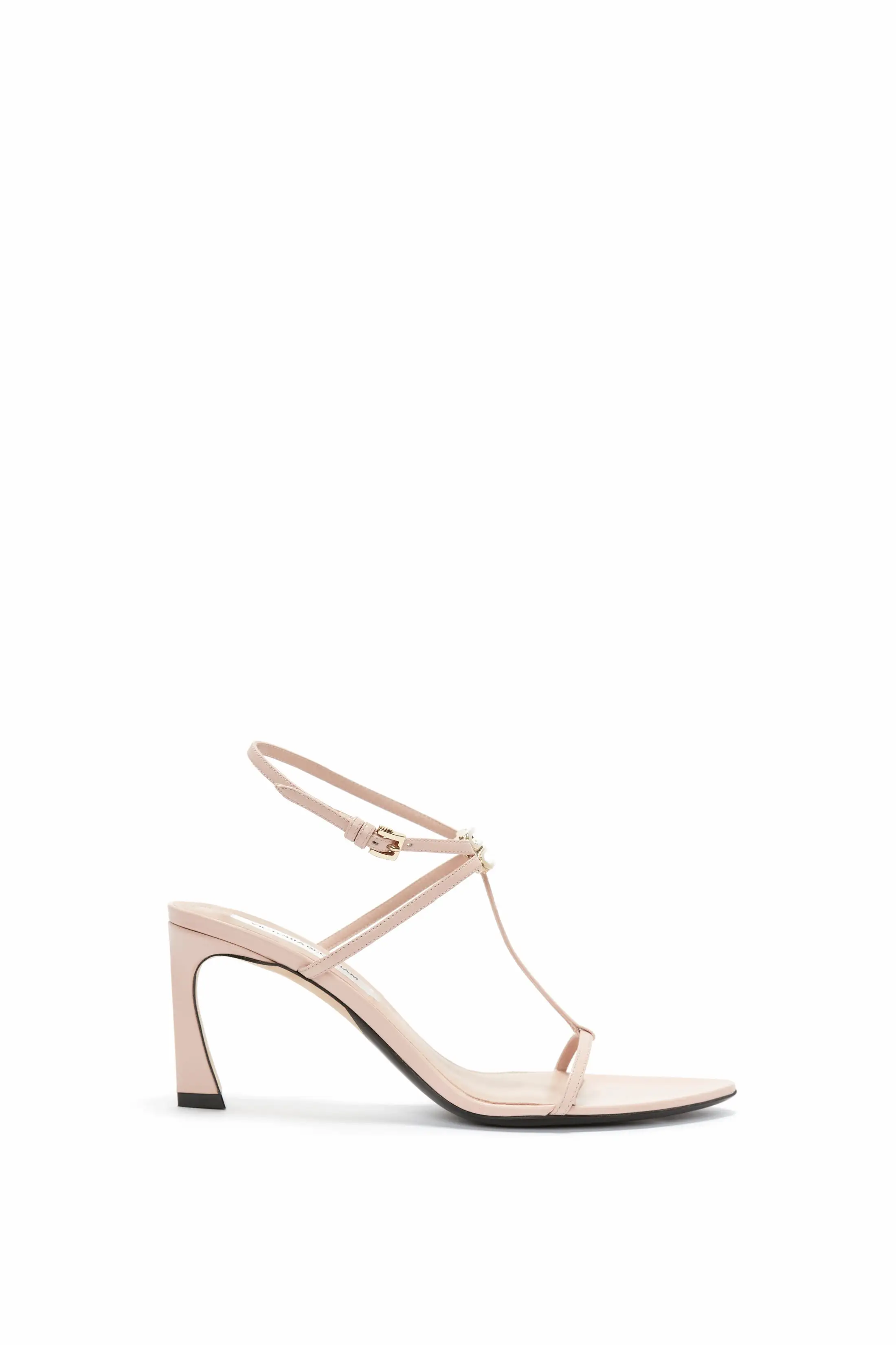 Frame Detail Sandal In Nude Leather