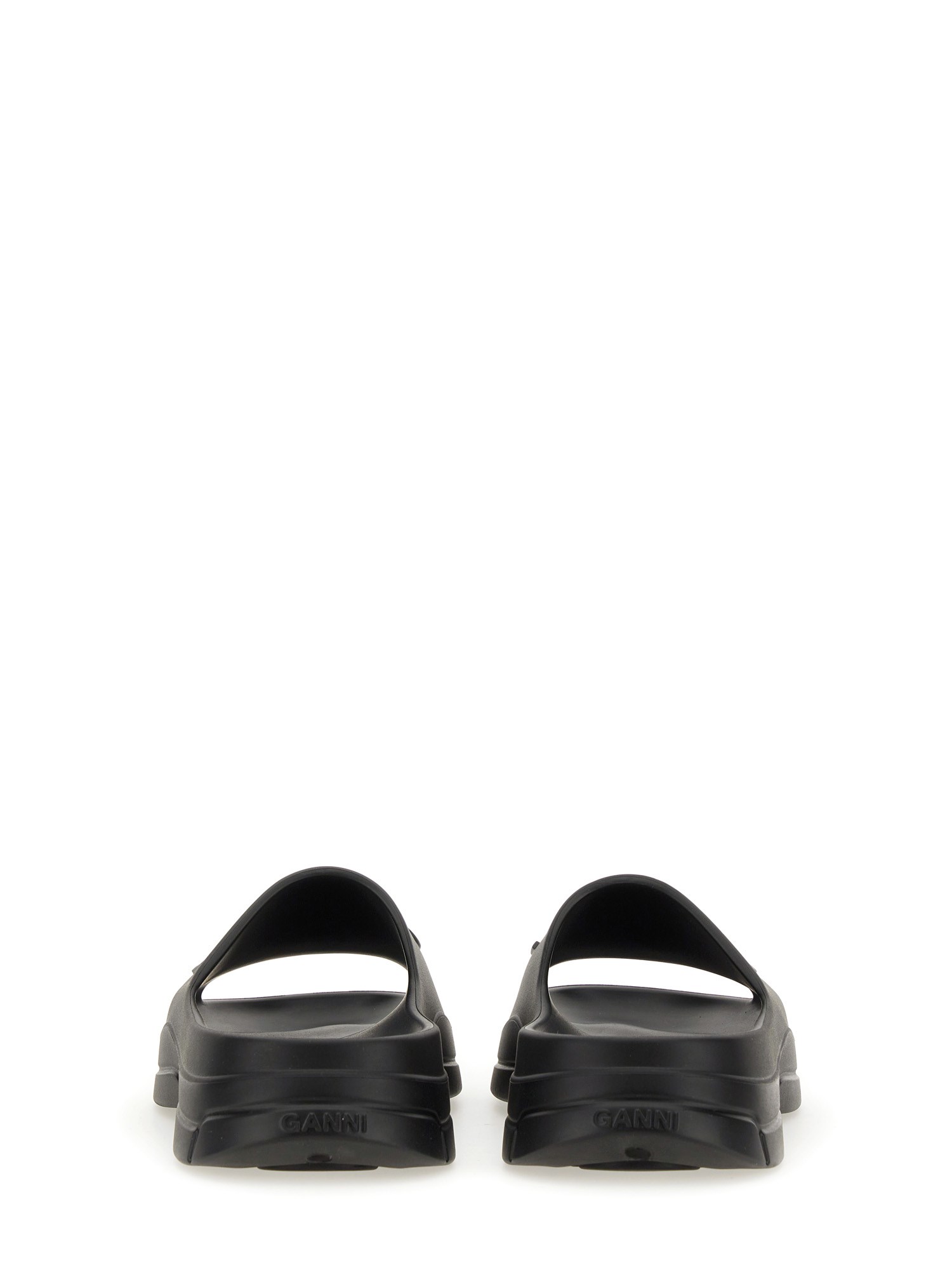 GANNI    RUBBER SLIDE SANDAL WITH LOGO