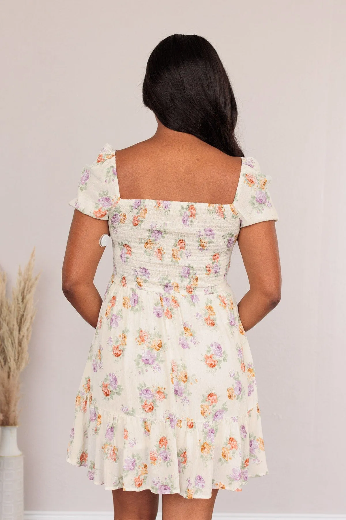 Get Some Sweet Loving Floral Dress- Natural