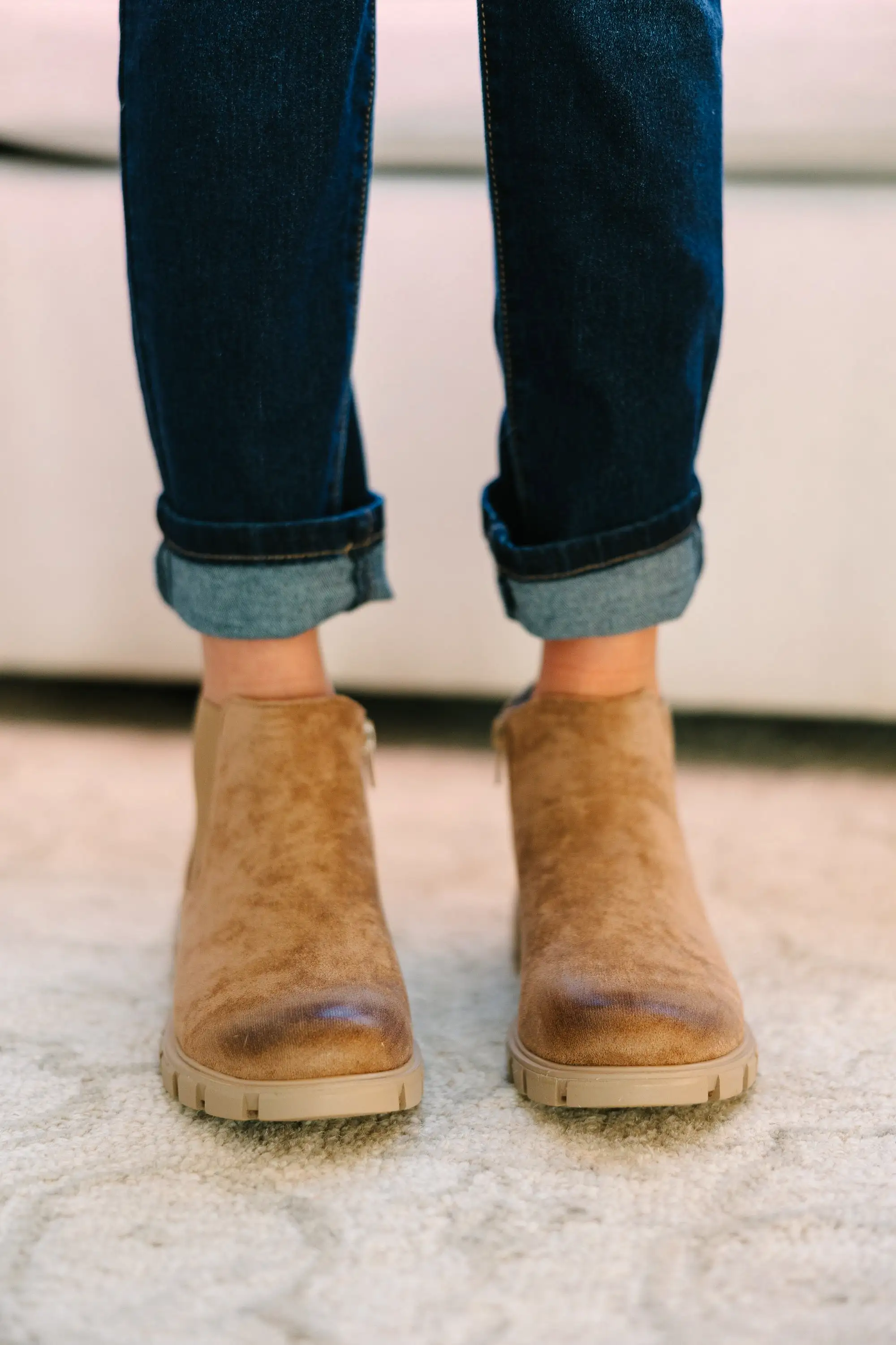 Girls: Make You Smile Taupe Booties