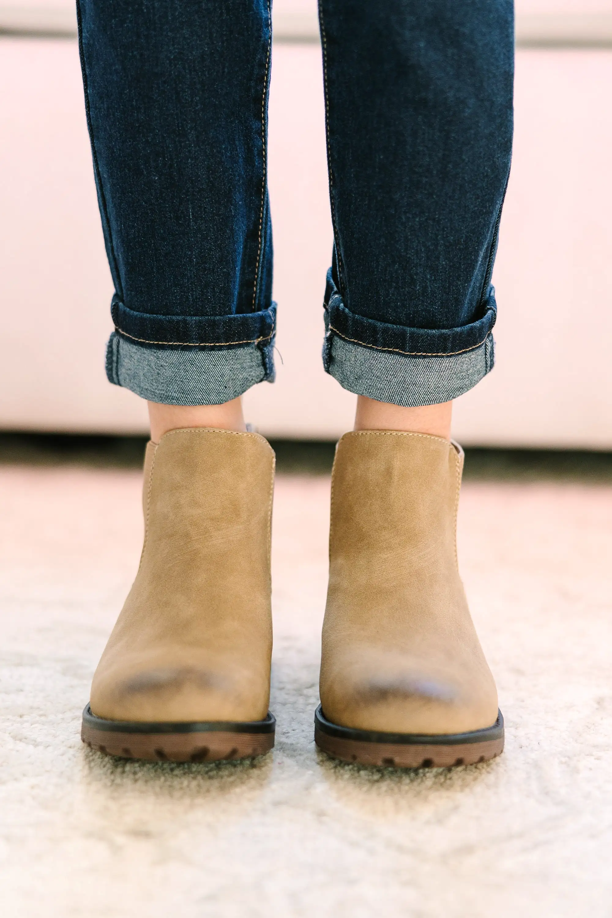 Girls: On The Right Track Taupe Booties