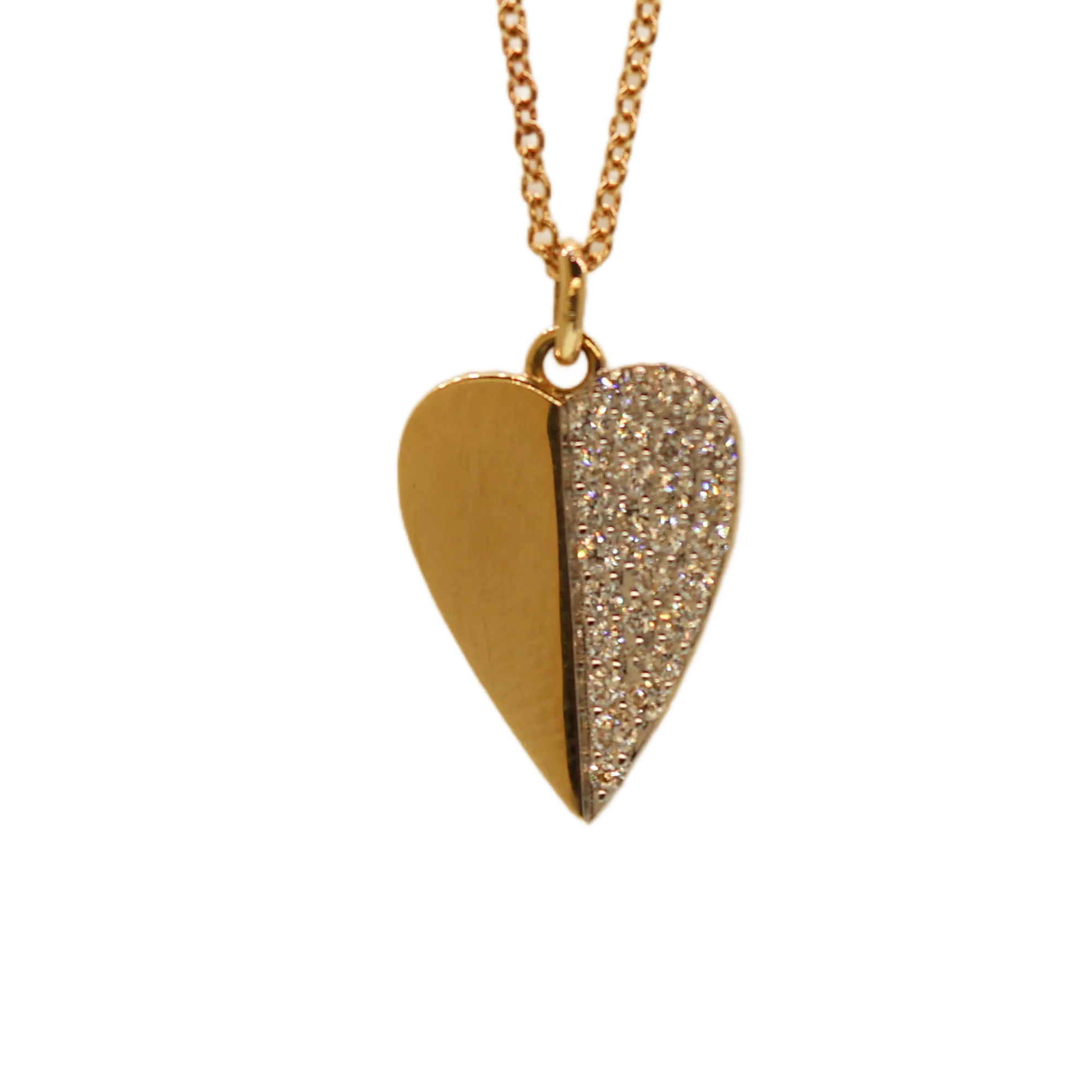 Gold & Diamond Heart Necklace