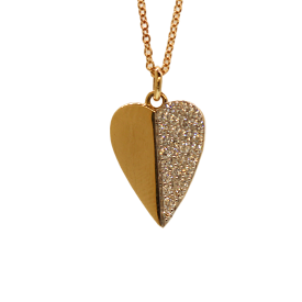 Gold & Diamond Heart Necklace