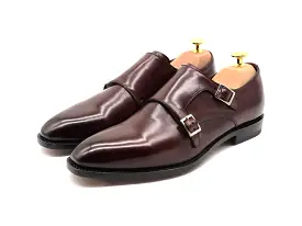 Haste Men's Calf Leather Double Monk Strap Shoes - Burgundy