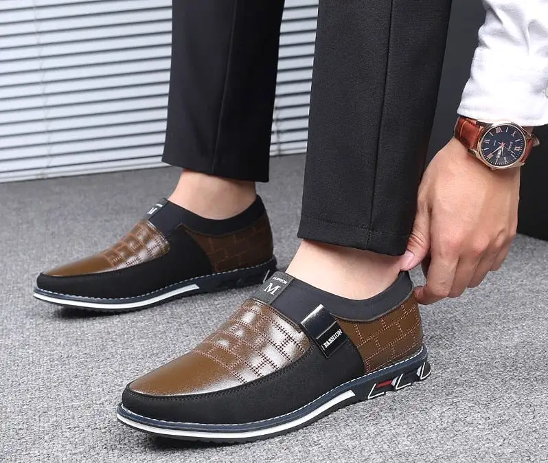 Hot Sale Men's Leather Slip On Shoes