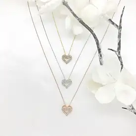 Icicles 10k Gold Diamond Heart Necklace