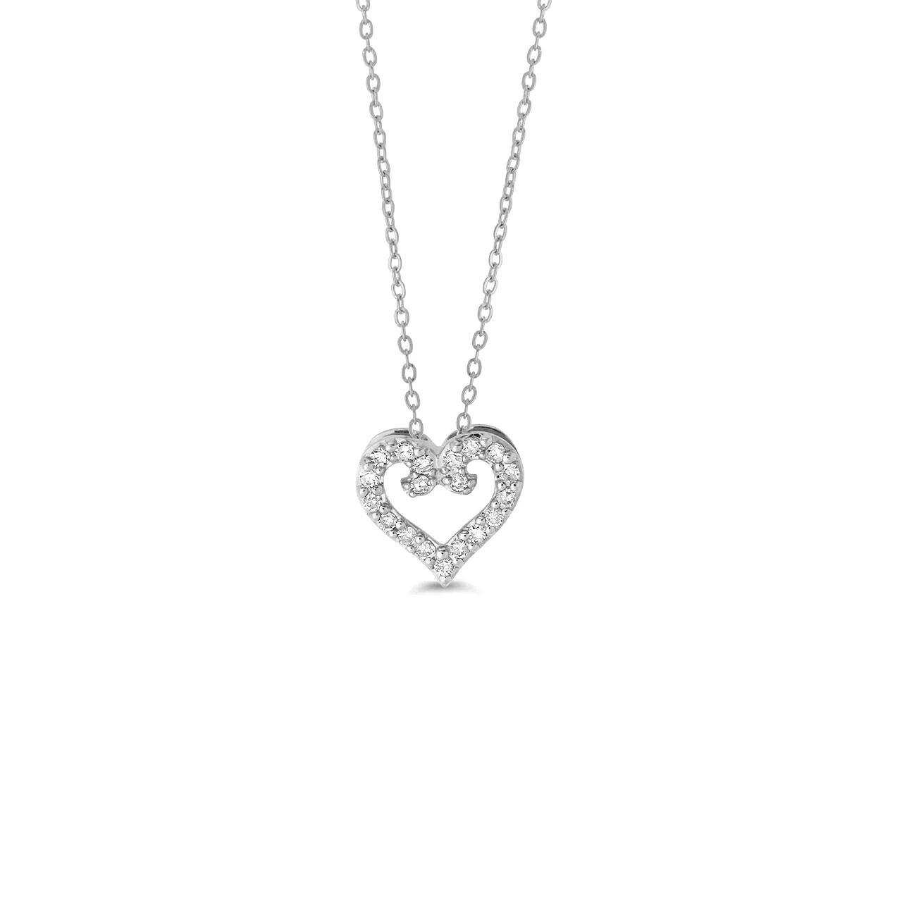 Icicles 10k Gold Diamond Heart Necklace