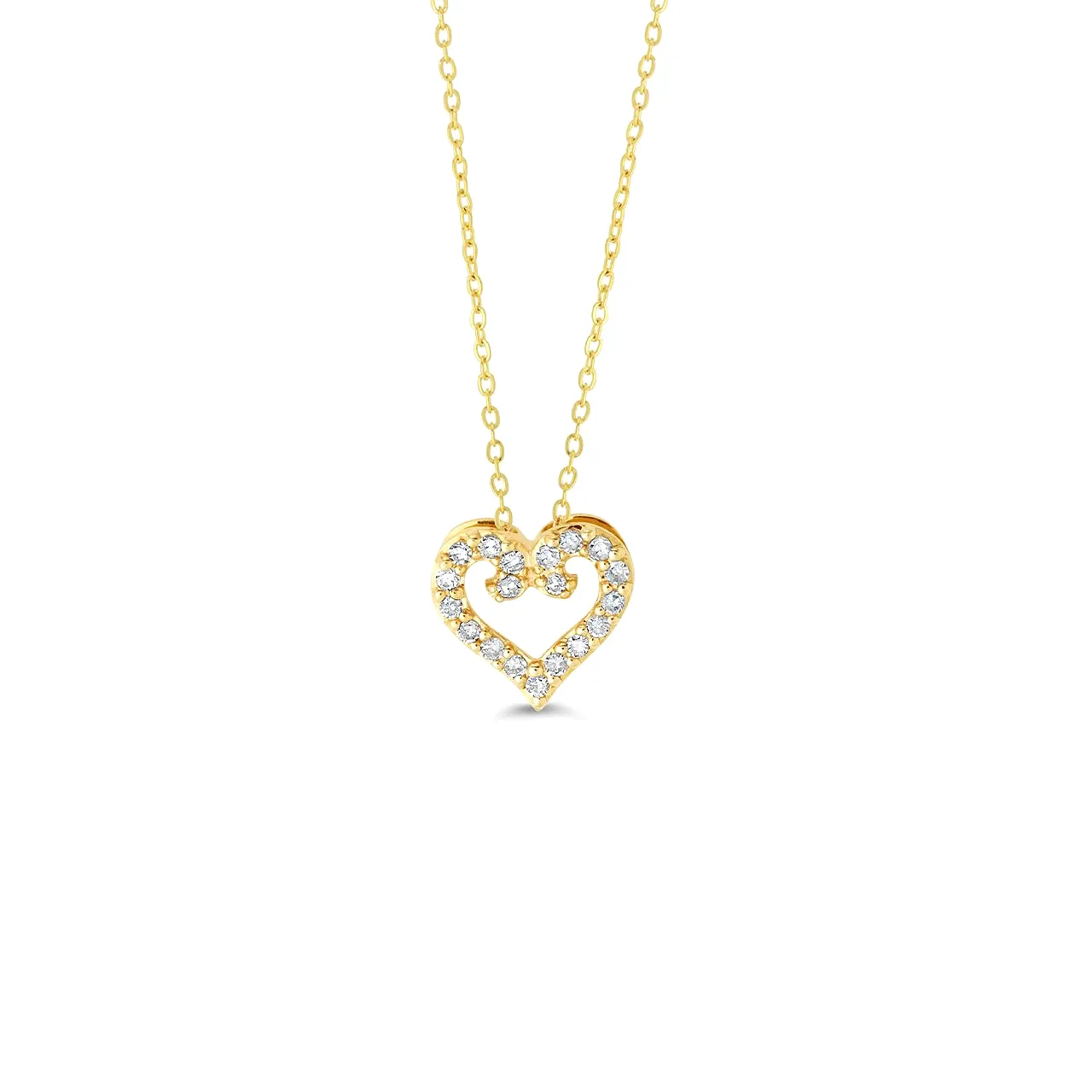 Icicles 10k Gold Diamond Heart Necklace