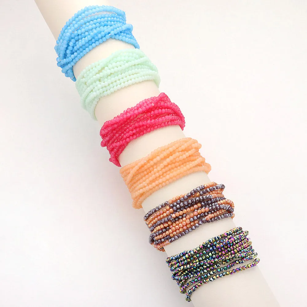 iLLASPARKZ 10PCS - Faceted Beaded Multi Layered Stretch Bracelets