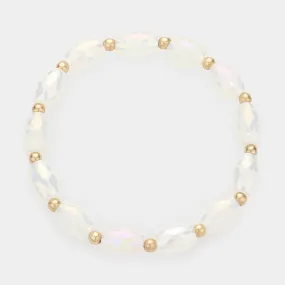 iLLASPARKZ Faceted Oval Beaded Stretch Bracelet