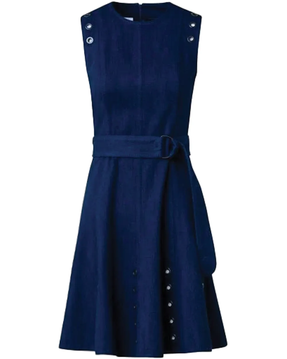 Ink Denim Eyelet Aline Mini Dress