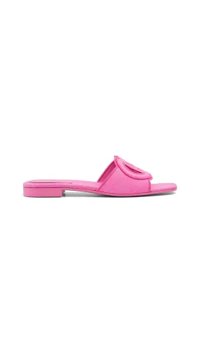 Interlocking G Canvas Slide Sandal - Pink