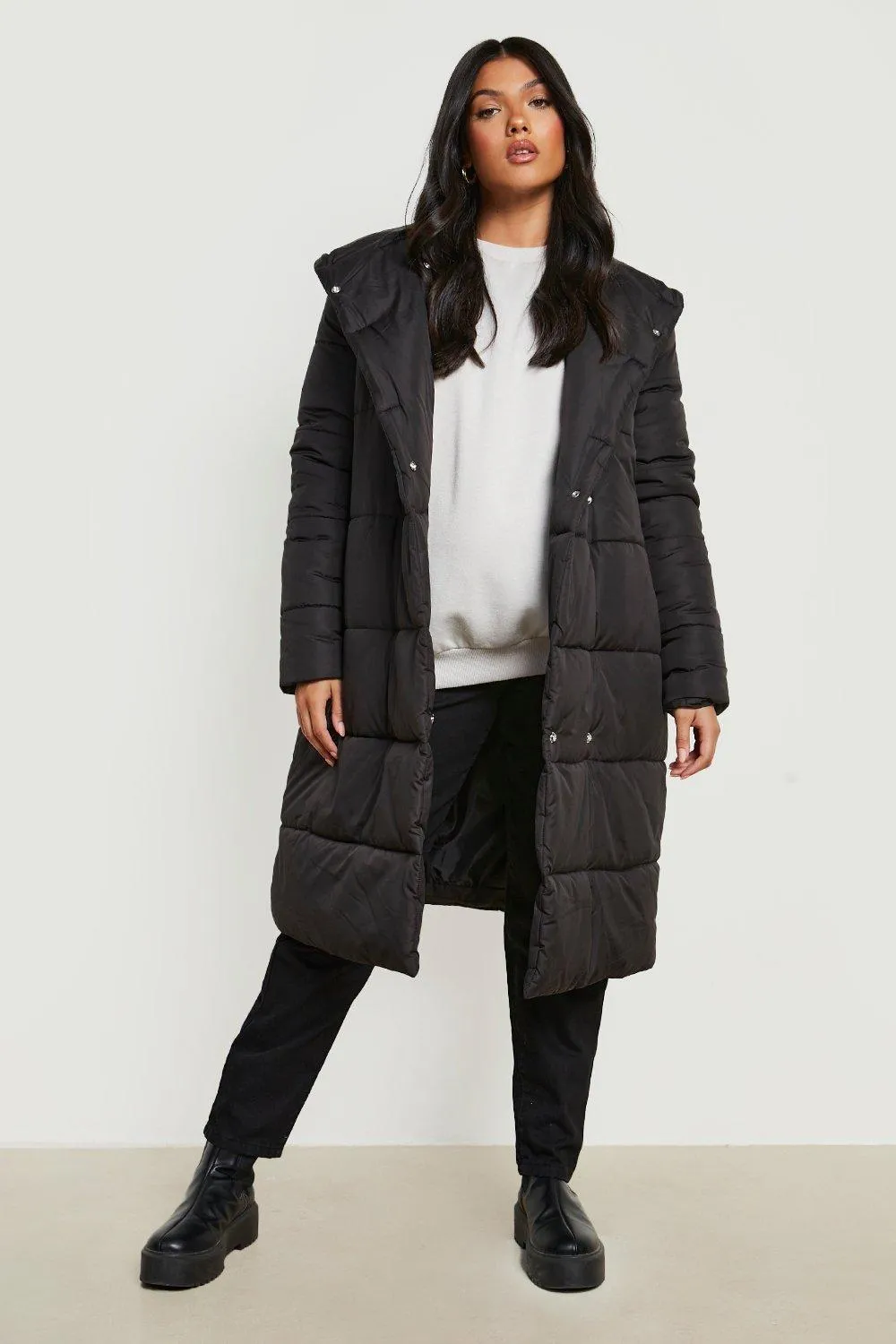 Jackets & Coats | Maternity Wrap Duvet Coat | boohoo