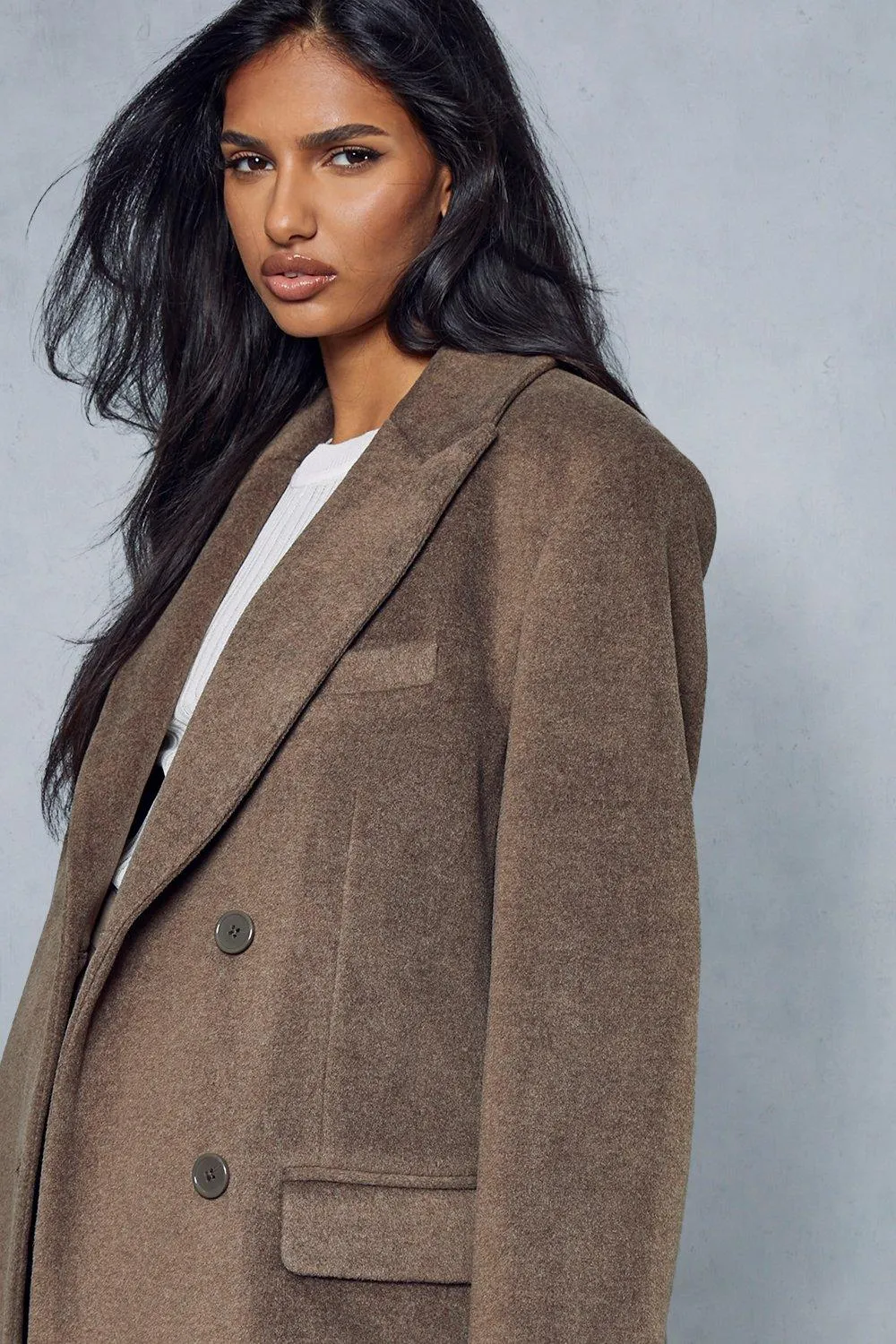 Jackets & Coats | Premium Wool Look Oversized Jacket | MissPap